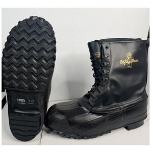 RefrigiWear Mens Black Insulated Work Boots Steel Shank ANSI Z41 PT91 Size 12